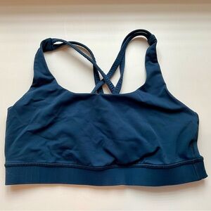 Lululemon Free To Be Serene Sports Bra Blue Criss Cross Back Size 4